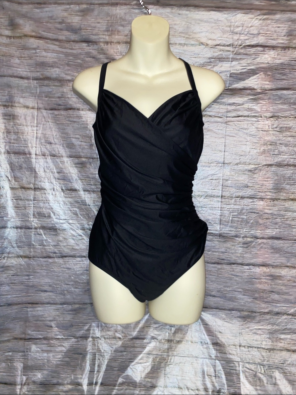 Jantzen Black Women's One-Piece Swimsuit With Ruching